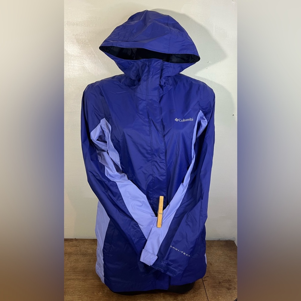 As is Columbia W-XS weatherproof jacket purple and blue outdoor sports hiking - Picture 1 of 9